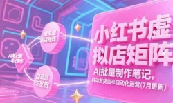 （15302期）小红书虚拟店矩阵，AI批量制作笔记，自动发货加半自动化运营(7月更新)